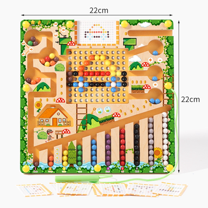 Jeux de tri magnétiques, Puzzle Montessori, planche de labyrinthe, apprentissage des couleurs, Classification Montessori, jouets éducatifs en bois