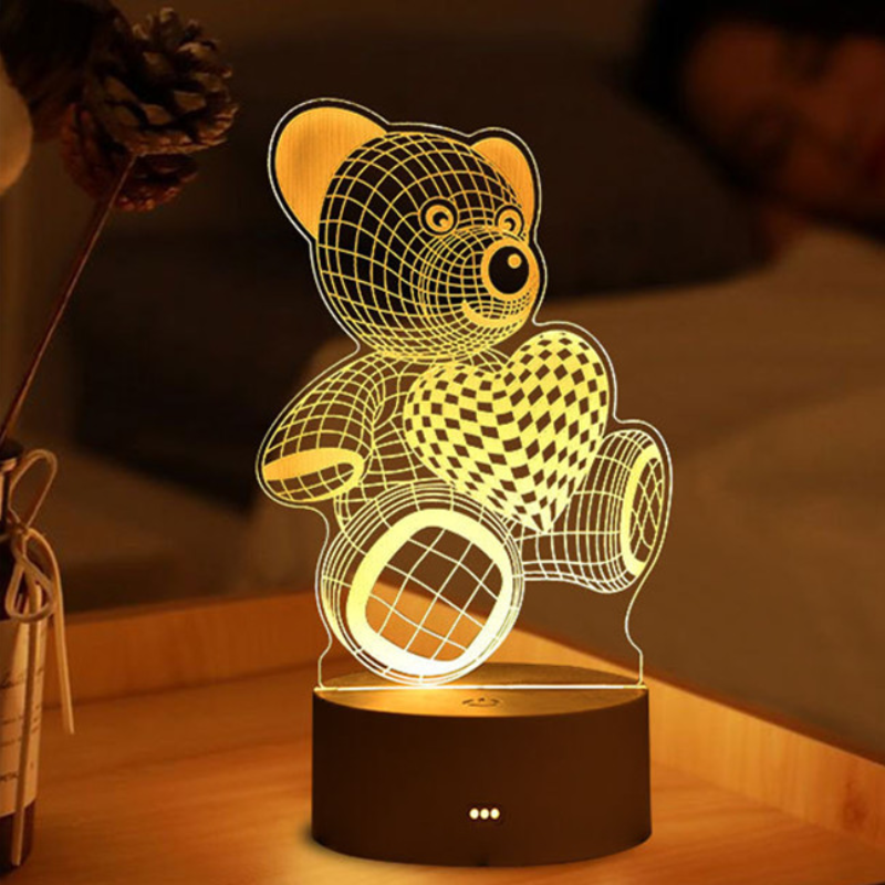 3D Lampe Acryl USB LED Nachtlichter Neon Schild Lampe Weihnachten Weihnachtsdekorationen für Zuhause Schlafzimmer Geburtstag Dekor Hochzeitsgeschenke