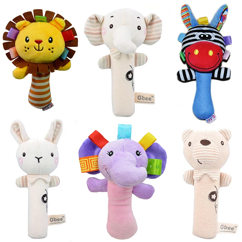 Baby Games Plush Rattle Toys For Babies Newborn Cartoon Stuffed Animals Rattle Toys Baby Crib Hand Bell Baby Toys 0 12 Months