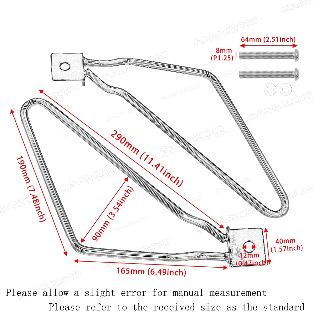 Motorcycle Saddlebag Support Bar Bracket Mount For Harley Sportster 883 Iron XL883N Dyna Fat Bob