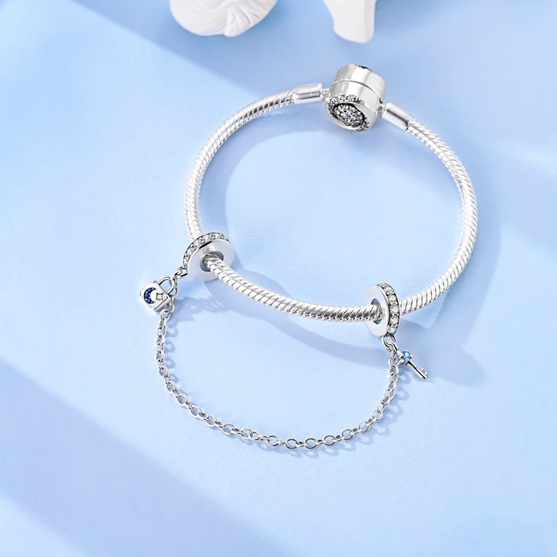 925 เงินสเตอร์ลิงห่วงโซ่ความปลอดภัยเครื่องบิน Earth กล้อง Daisy ซิลิโคน Charms Fit สร้อยข้อมือเดิม DIY เครื่องประดับสําหรับผู้หญิง