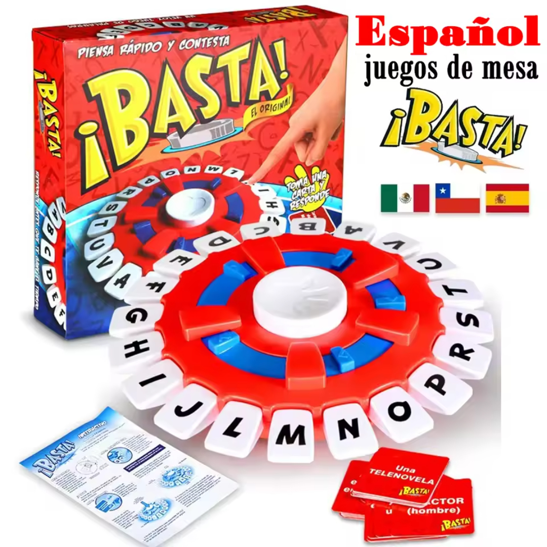 Espanhol basta jogo rápido-paced família reunião carta brinquedos para adultos crianças letras aprendizagem lengua espanhol juegos de mesas