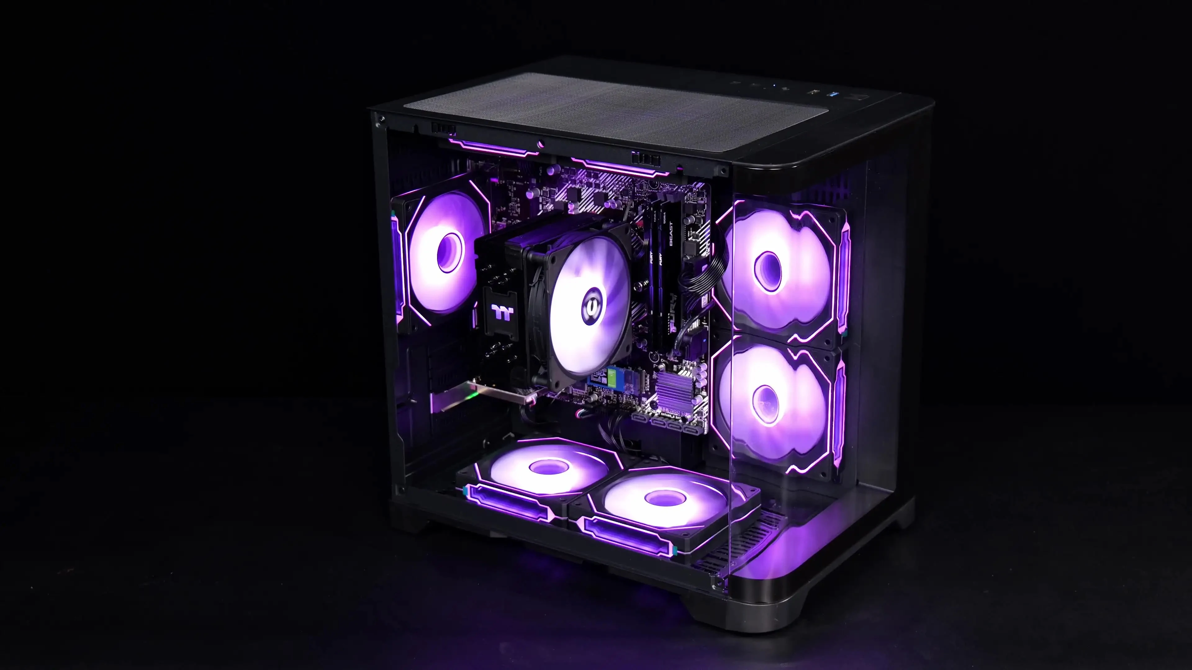 YEAH MAGIC Consoles de jeux AMD Ryzen 5 5600GT 3.9GHz 16GB(8G * 2) DDR4 3200 1T NVME SSD ARGB 7 ventilateurs Win 11 Home Gamer bureau WIFI6