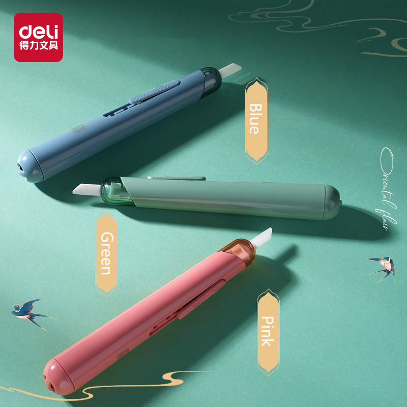 Deli Pocket Pen Cutter Auto-Lock Safety Ceramic Blade, Mini Art Knife Kid's Wallpaper tools for Cut Package/Cardboard/Paper 샤프