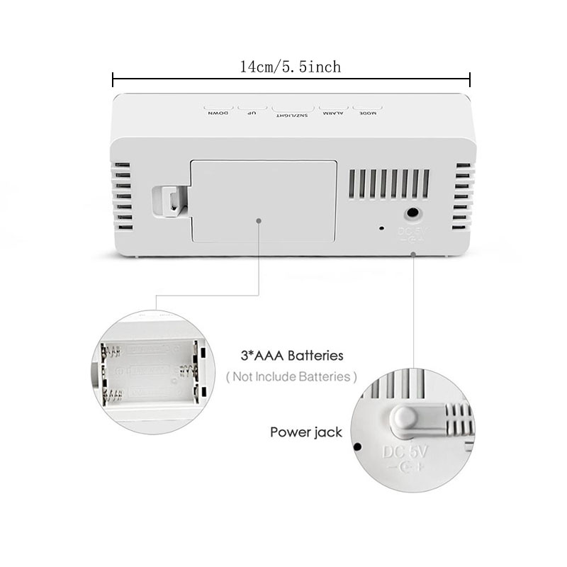 Reloj despertador digital Reloj de escritorio electrónico LED con temperatura para dormitorio, hogar, oficina, adolescentes y niños