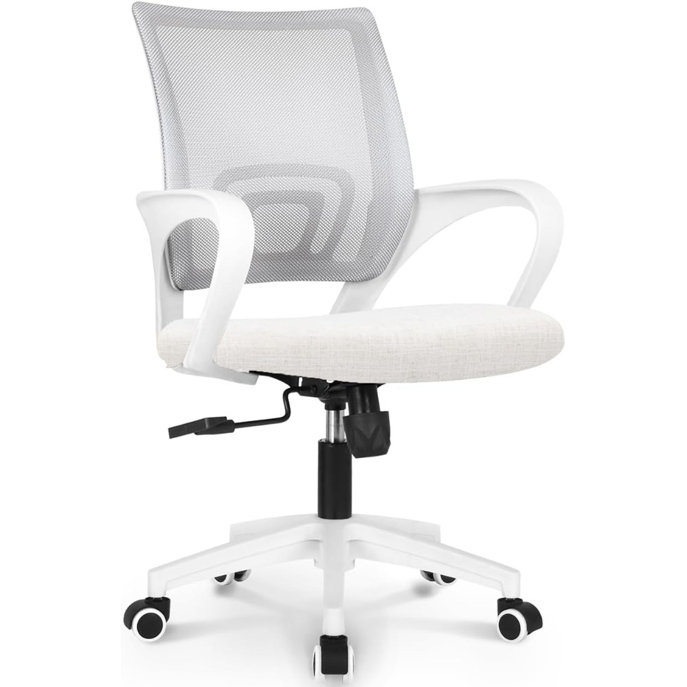 Office Chair Computer Desk Chair Gaming Ergonomic Mid Back Cushion Lumbar Support with Comfy Mesh Adjustable Swivel Rolling Home