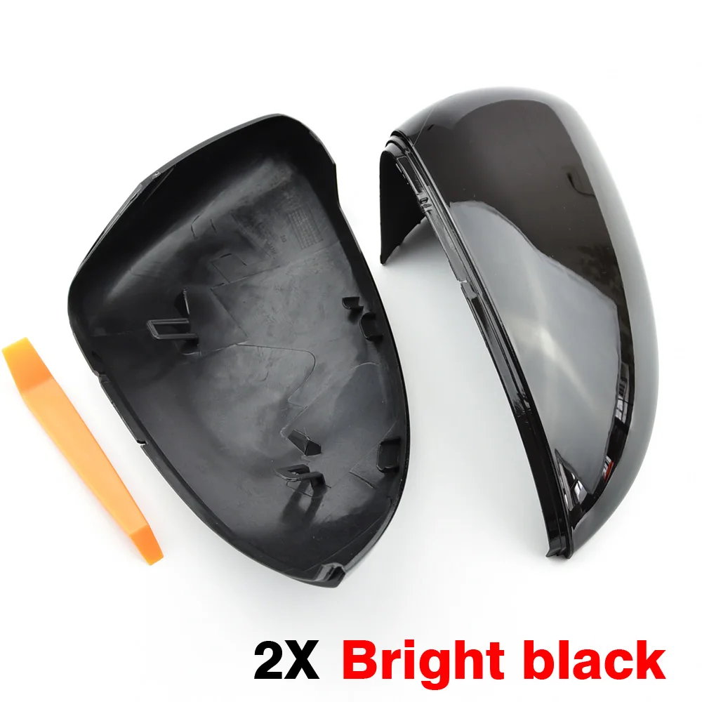 Rearview Mirror Cover Side Wing Rear View Mirror Case Covers Glossy Black For VW GOLF 7 MK7 MK7.5 GTI R GTE