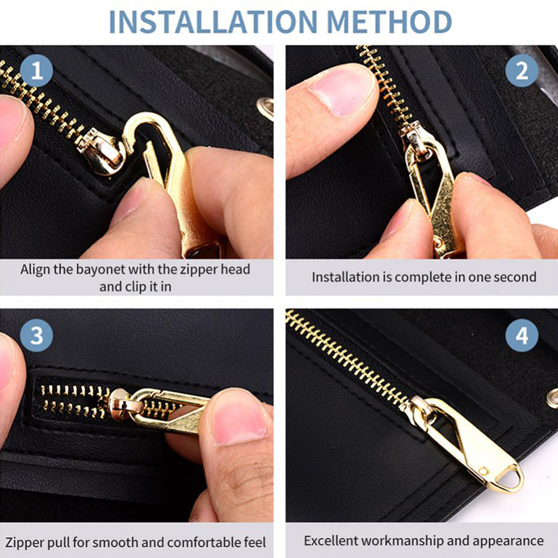 5 pçs substituição universal zíper slider liga de metal remoção extrator saco de bagagem zip cabeça diy artesanato costura ferramenta kit reparo