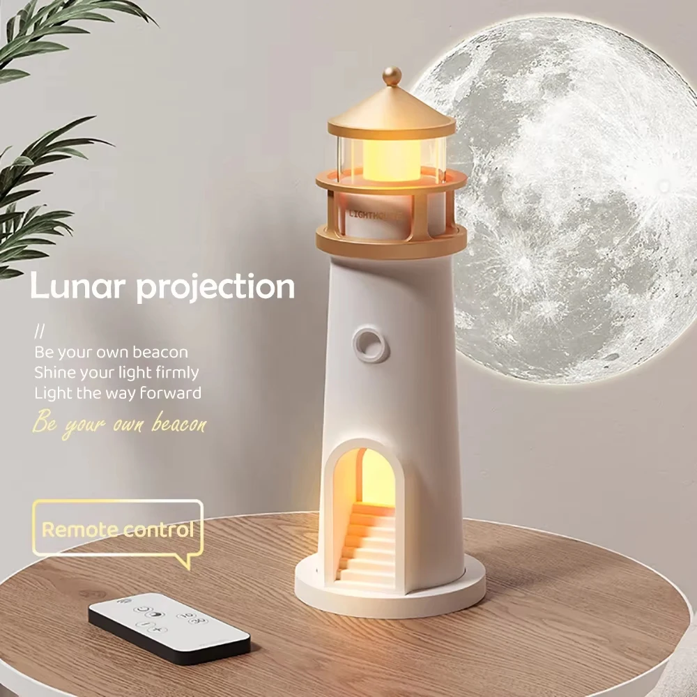 Mond Projektion Leuchtturm Nachtlichter Bluetooth Musik Wiedergabe Motion Sensor Desktop Dekor Nachtlichter Weihnachts geschenk