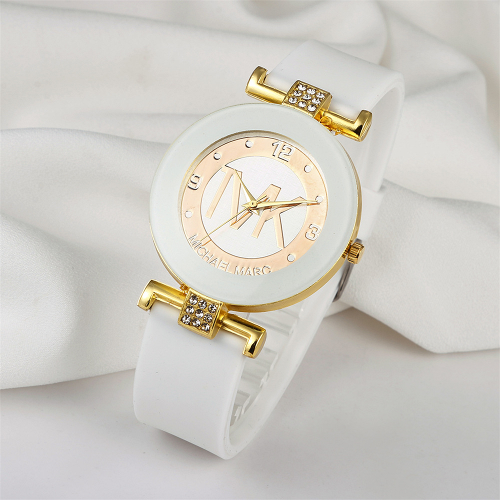 Reloj de mujer de marca TVK a la moda, reloj Simple de lujo con diamantes de imitación para mujer, reloj de cuarzo, reloj informal con correa de silicona para mujer