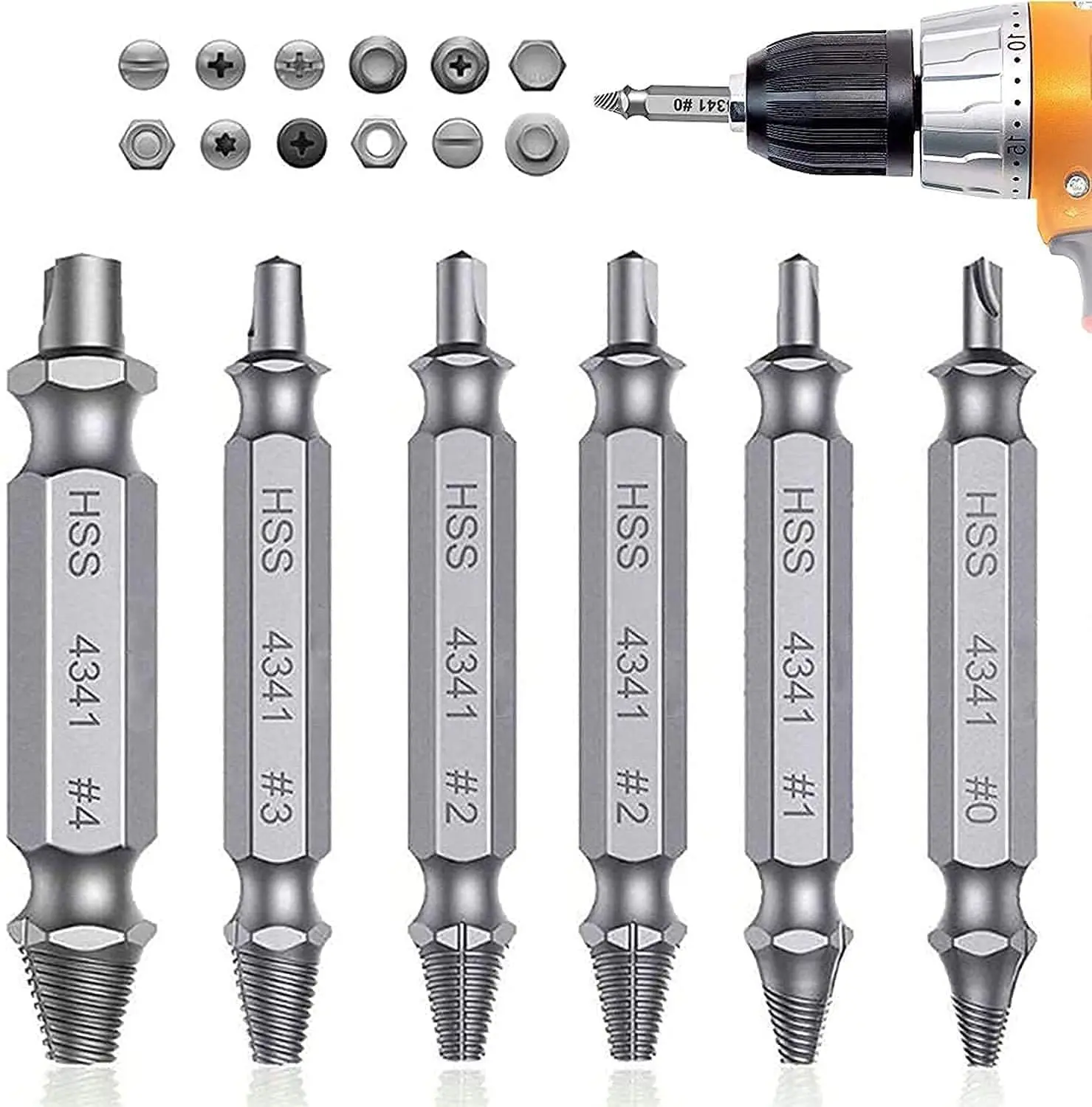 Set di estrattori per viti danneggiate punta da trapano HSS Stripped Broken Remover piccolo facilmente estraibile Kit facile demolizione utensili elettrici