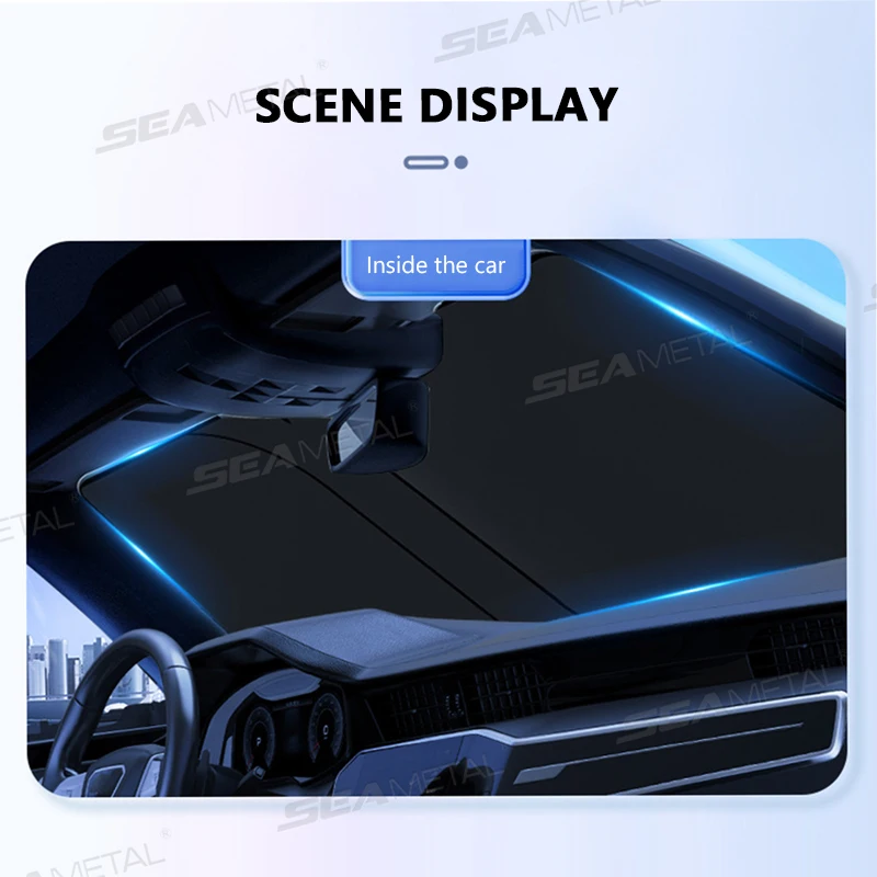 SEAMETAL Parabrezza per auto Parasole Copertura Pieghevole Finestrino anteriore Parasole Blocchi UV Reflesso Parasole per auto Parasole Copertura protettiva