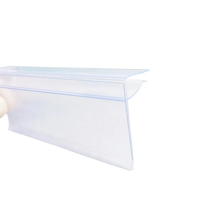 50pcs Short Plastic Label Display Clip Holder Price Tag Card List Data Strip for Supermarket Glass Board Shelf
