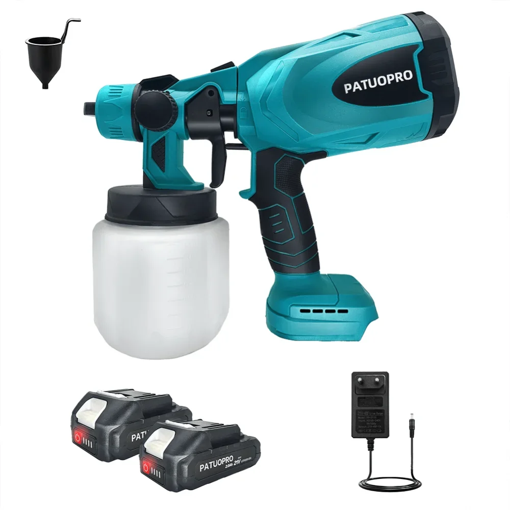 Electric Spray Gun Cordless Paint Sprayer  Auto Furniture Walls Coating Airbrush Home Handheld Power Tool Fit Makita 18V Battery