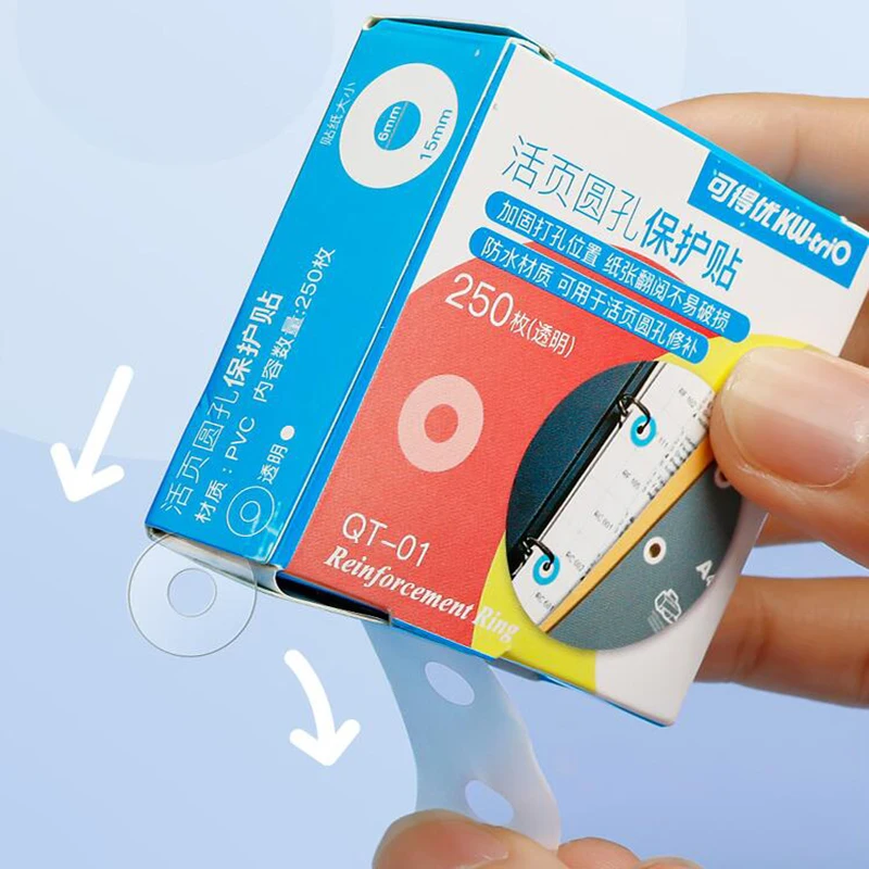Hole Punch Protector ป้ายสติกเกอร์กระดาษหลวมรูเสริมป้ายสติกเกอร์รอบ Self Adhesive Binding กระดาษสติกเกอร์