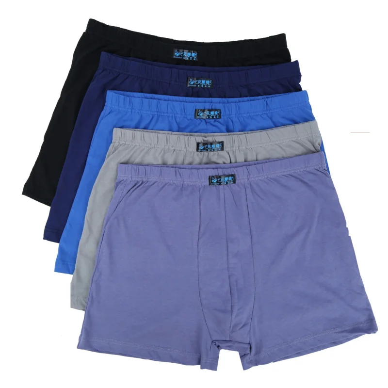 4 pièces/lot 100% coton hommes Boxer Pantie sous-vêtement ample grand court grande taille sous-vêtements pour hommes Boxer mâle 7XL 8XL 9XL
