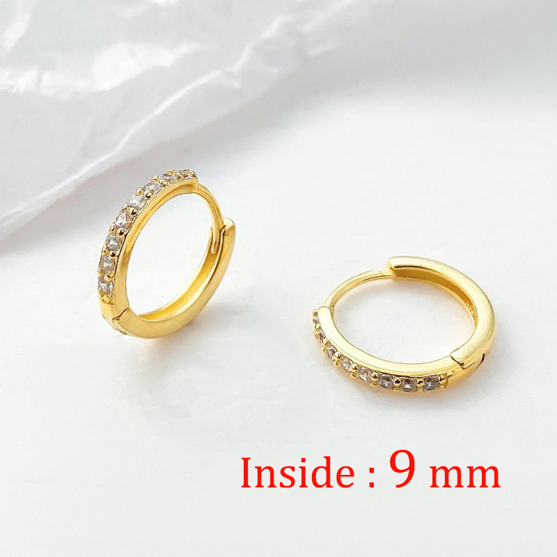 2 Chiếc Đồng Hồ Thép Không Gỉ Tối Thiểu Pha Lê Zirconia Vòng Bông Tai Bạc Nhỏ Hiệu Huggie Sụn Bông Tai Xoắn Tragus Trang Sức Khuyên