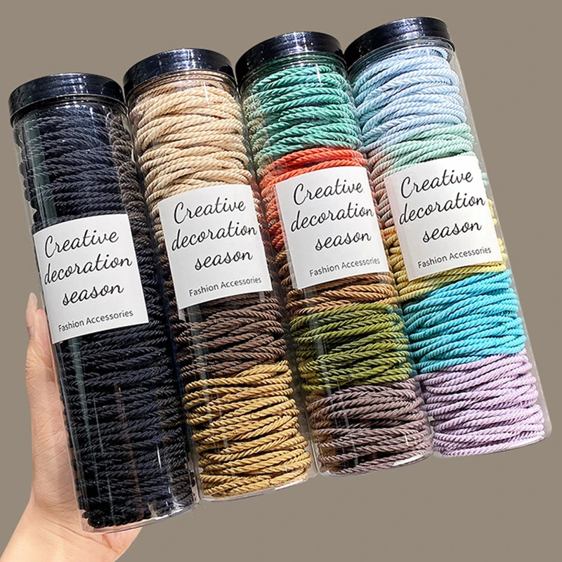 100 sztuk/partia opaski do włosów Scrunchie jednokolorowa elastyczna gumka opaska do włosów opaska do włosów akcesoria do włosów do opasek do włosów w kucyk