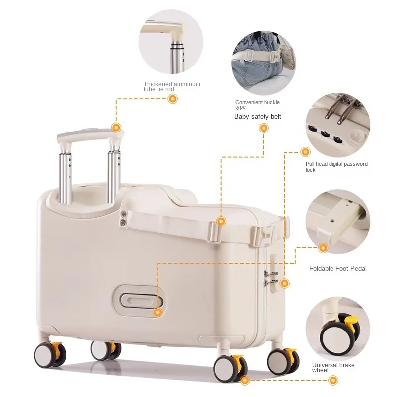 子供用木製馬車ケース,荷物収納ケース,機内持ち込み手荷物,ブレーキホイール,子供用スーツケース,新品,2020