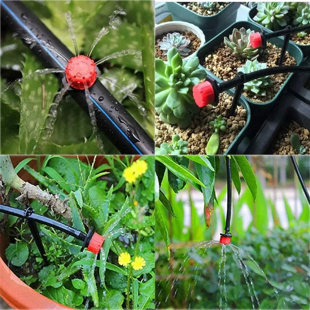 50-800pcs Adjustable Irrigation Drippers Sprinklers 1/4'' Emitter Dripper Micro Drip Irrigation Sprinklers for Watering System