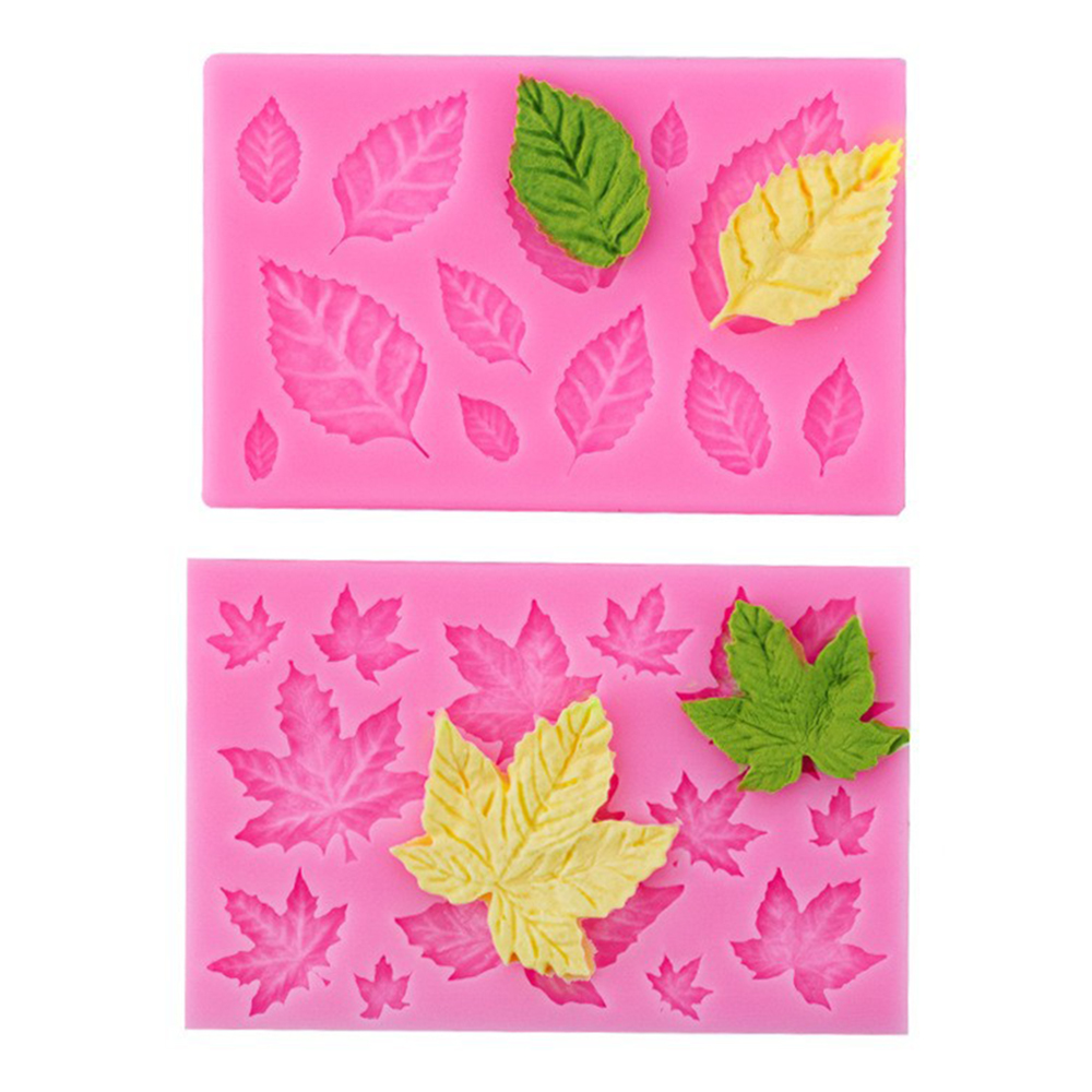 Molde de silicona líquida para hornear pasteles, Fondant de hojas Diy, una variedad de hojas y arce, colección de moldes de silicona, 1 ud.