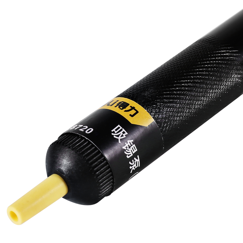 ปืนดูดตะกั่วปั๊มโลหะอะลูมิเนียมสีดำ1ชิ้นปากกาดูดบัดกรีเครื่องมือเชื่อมมือฉนวนกันความร้อนสูง