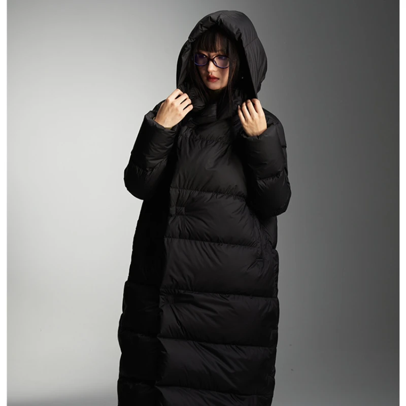 Chaqueta larga de invierno para mujer, abrigo nuevo para mujer, 90 de terciopelo con capucha, resistente al viento, cálido, versión coreana 2024, abrigo Parker informal