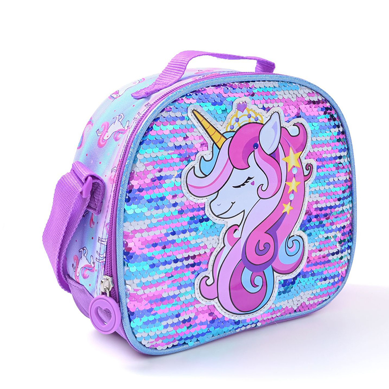 3-teiliges Taschenset für Schulrucksäcke, Mädchen, Cartoon-Einhorn, Büchertasche mit Lunchtasche, Multifunktionsrucksäcke, Mochila Infantil