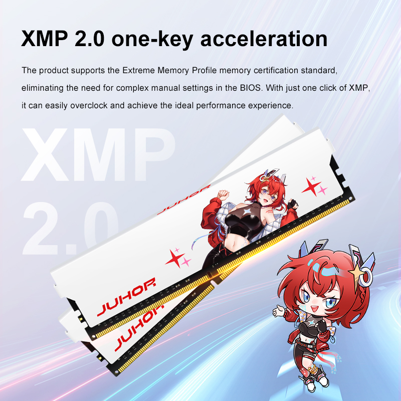 Memoria Ram JUHOR ddr4 8GB 16GB 3200MHz 3600MHz DIMM Memoria RAM para juegos de escritorio con disipador de calor blanco