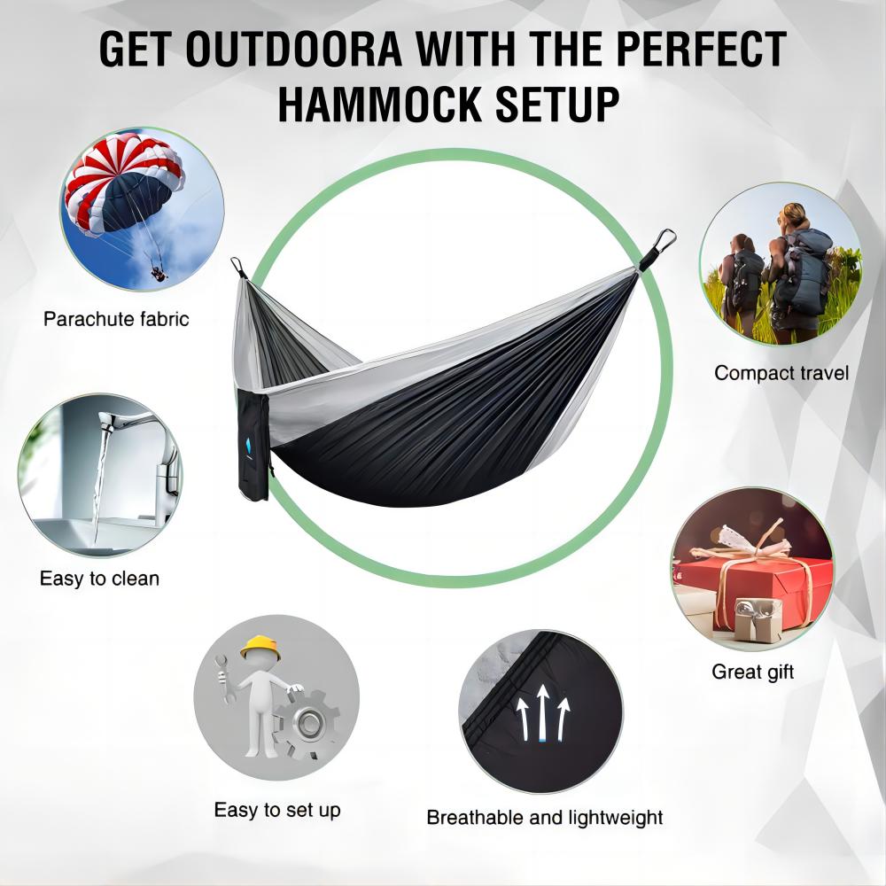 Портативный туристический парашют для кемпинга, 300x20 см