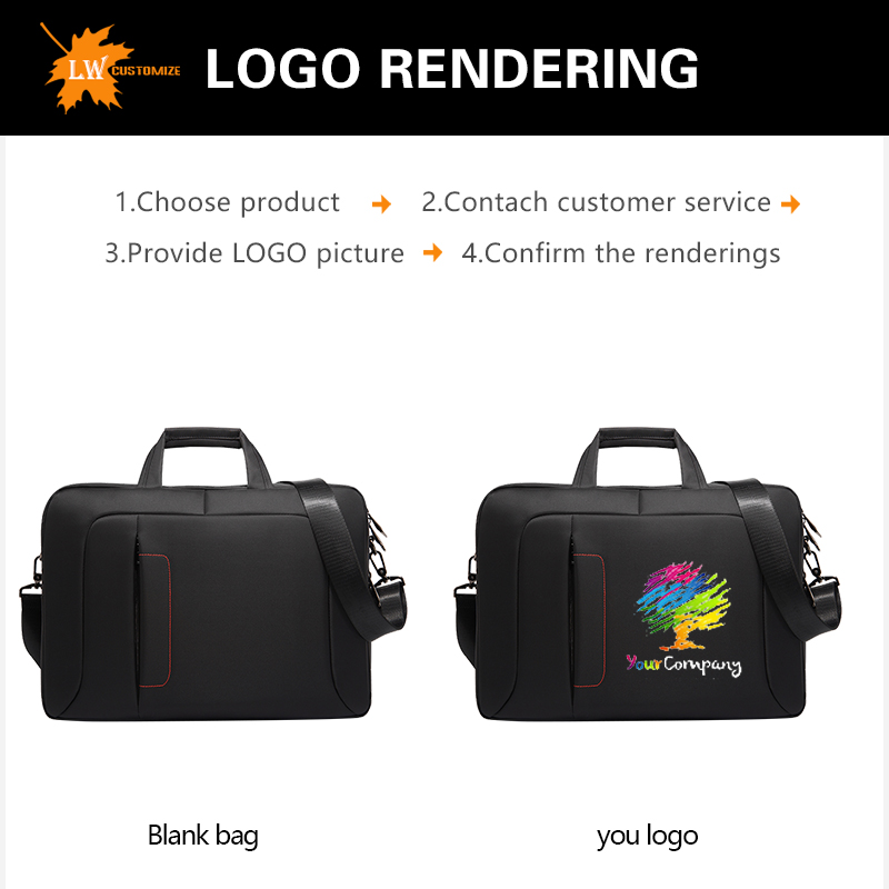 Maßgeschneiderte Herrenhandtasche mit aufgedrucktem Logo und Namen 15,6-Zoll-Business-Aktentasche, wasserdichte Damen-Laptoptasche aus Nylon