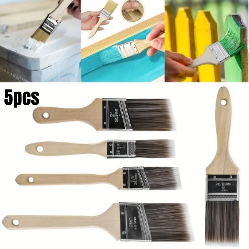 Juego de pinceles profesionales para pintura en madera, herramienta de decoración para muebles de pared, 5 piezas