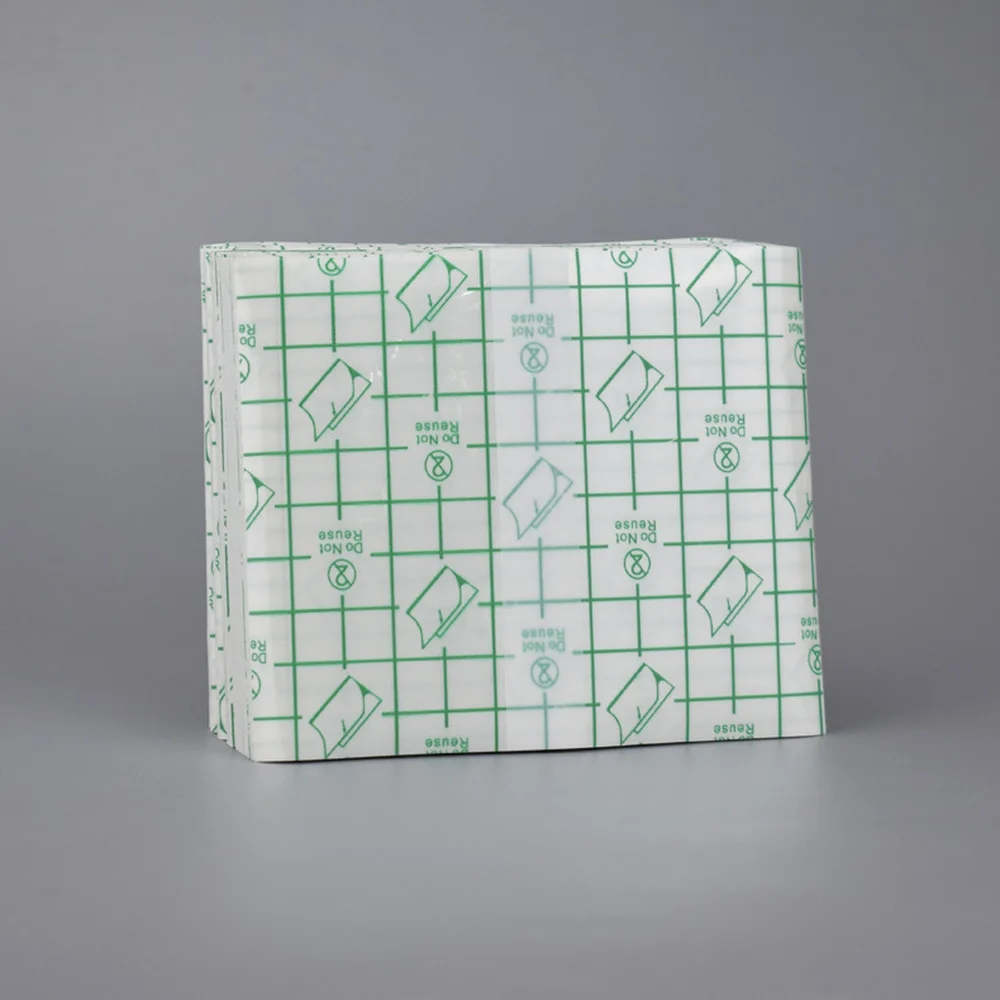 100 ชิ้นกันน้ําโปร่งใสเทปฟิล์ม PU Medical กาวพลาสเตอร์ Anti - alergic Wound Dressing เทป First Aid Kit Band Aids