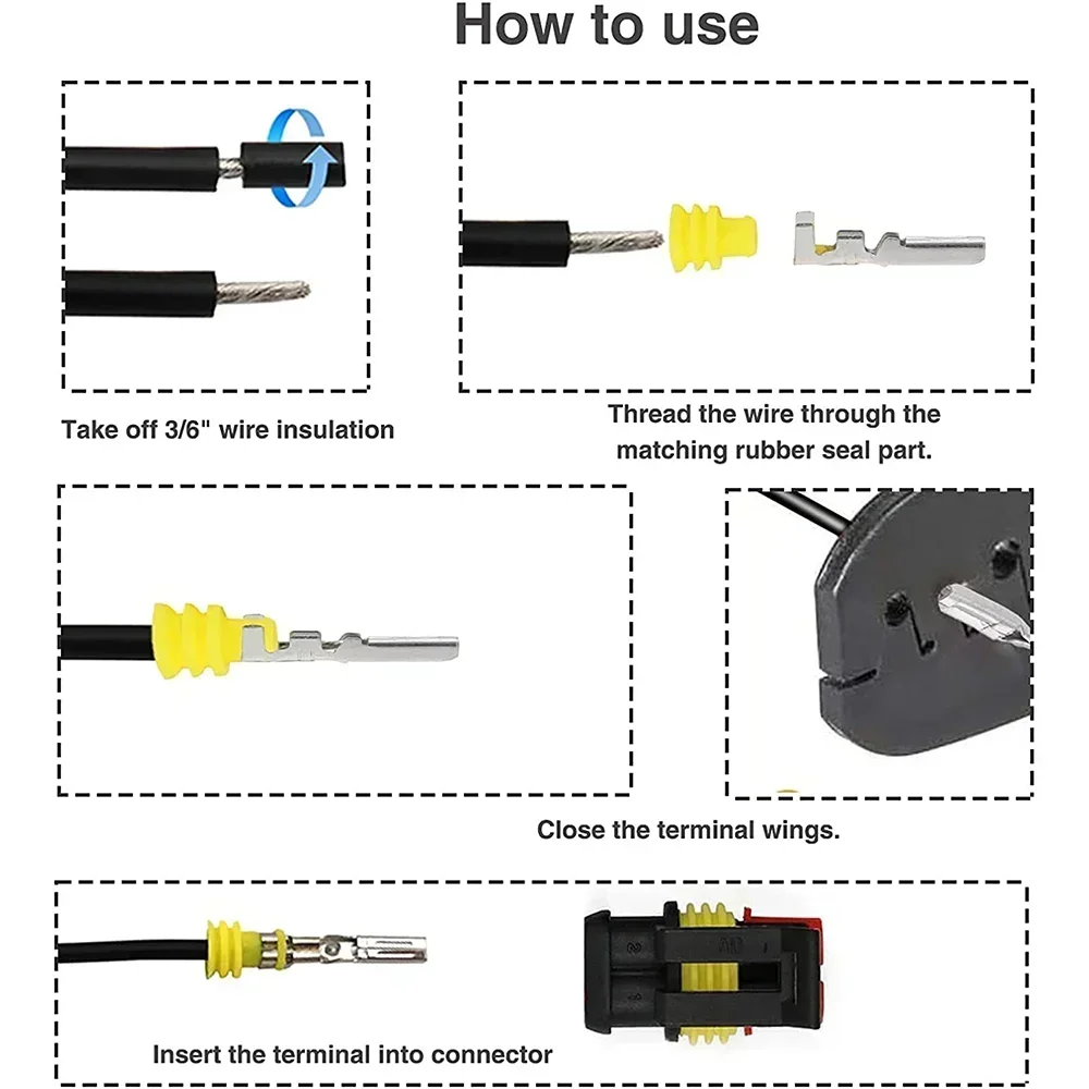 708/352/240pcs 1 2 3 4 5 6 Pin Plug Waterproof Connectors Kit Electrical Automotive Wire Quick Connector for Auto Car Marine
