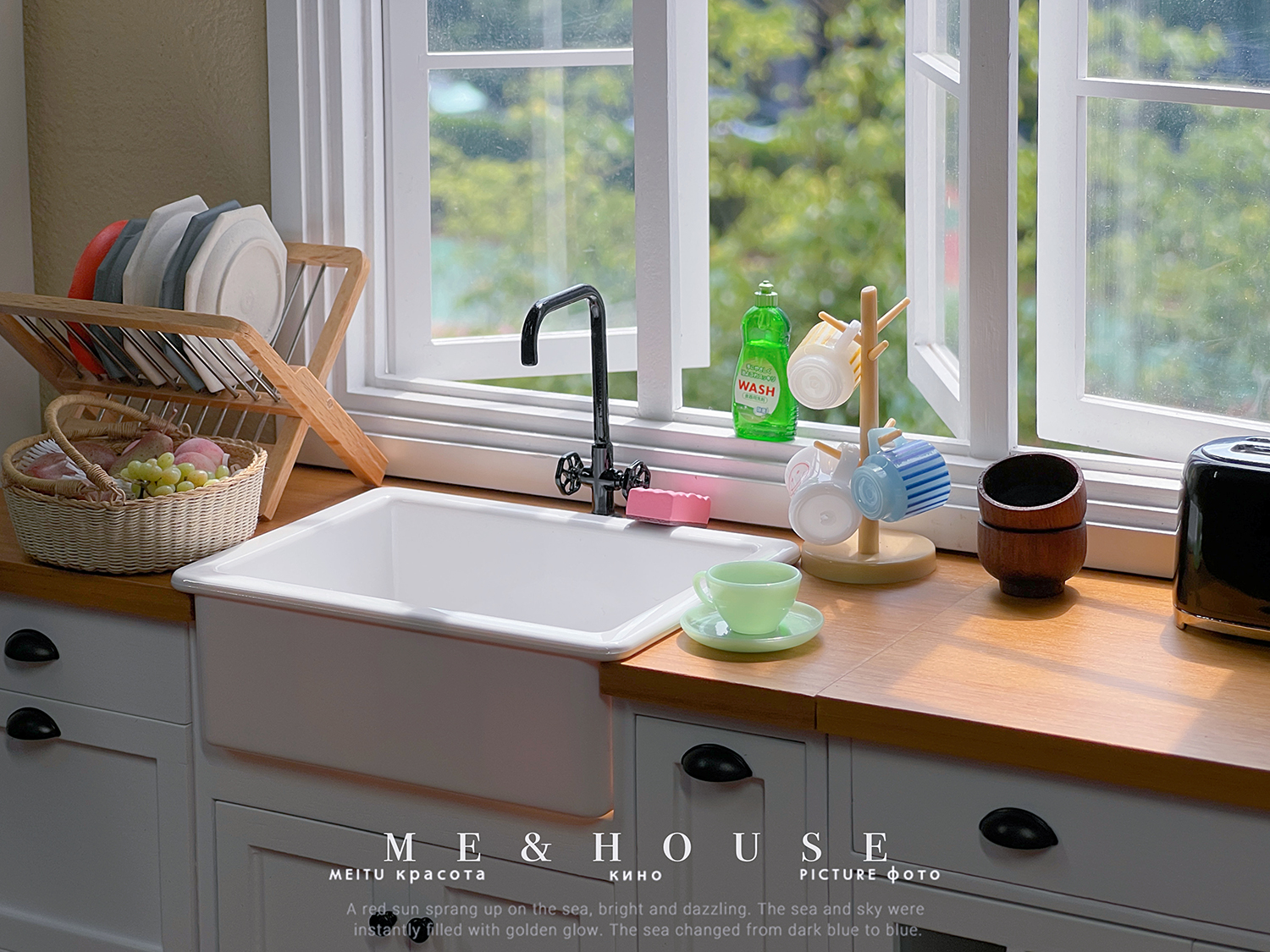 1/6 bjd ob11 muebles para casa de muñecas en miniatura Mini modelo cocina DIY fregadero/fregadero/grifo