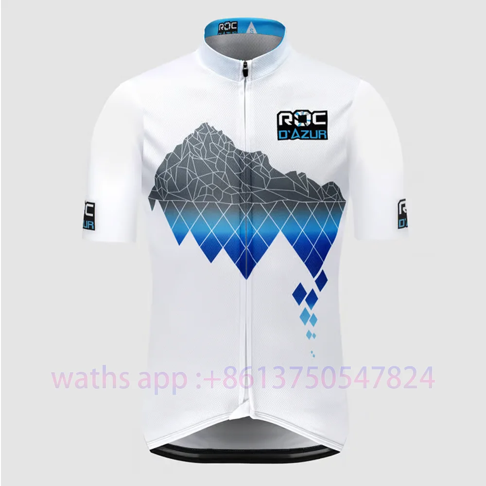 JERSEY Bersepeda Tim ROC D'd'azur 2023 Kaus Lengan Pendek Bersepeda Lengan Pendek Cepat Kering Musim Panas MTB