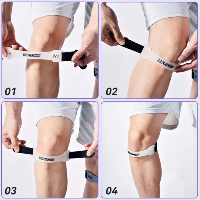 Ginocchio in PVC regolabile Fascia rotulea Supporto tendine Strape Brace Assorbimento degli urti Cinghia di compressione Cuscinetti Protezione sportiva
