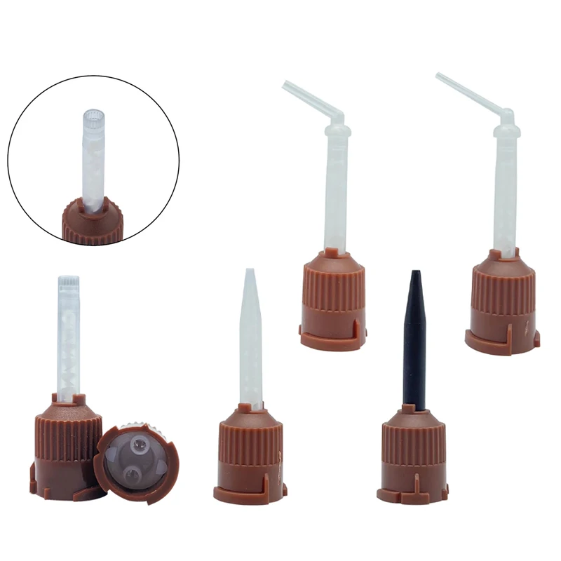 50Pc Nha Khoa Cao Su Silicone Truyền Đạt Đầu Trộn Dùng Một Lần Ấn Tượng Chất Liệu Pha Đầu Trộn Ống Phòng Thí Nghiệm Màu Sắc Ống