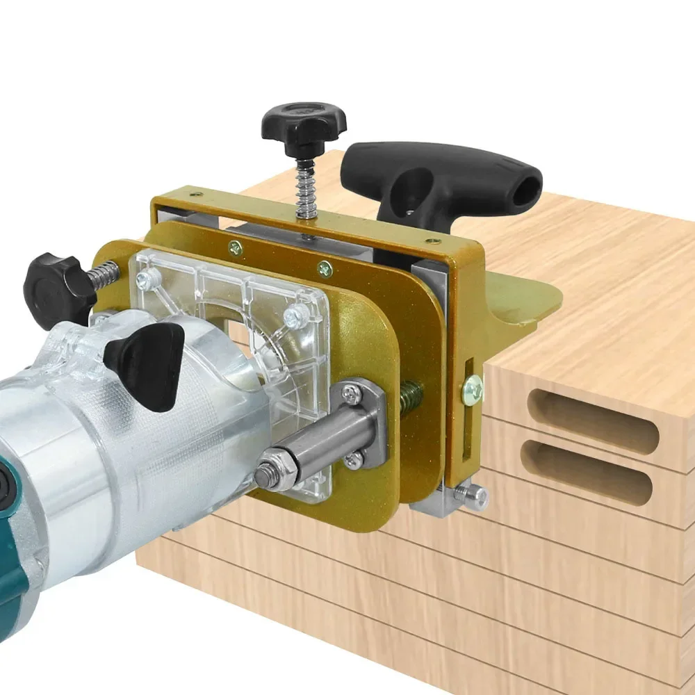 Mortising Jig สําหรับ 65 มม.ตัดเครื่อง 2 In 1 Slotting Bracket ที่มองไม่เห็นตัวยึด Punch Locator Linear Track งานไม้เครื่องมือ