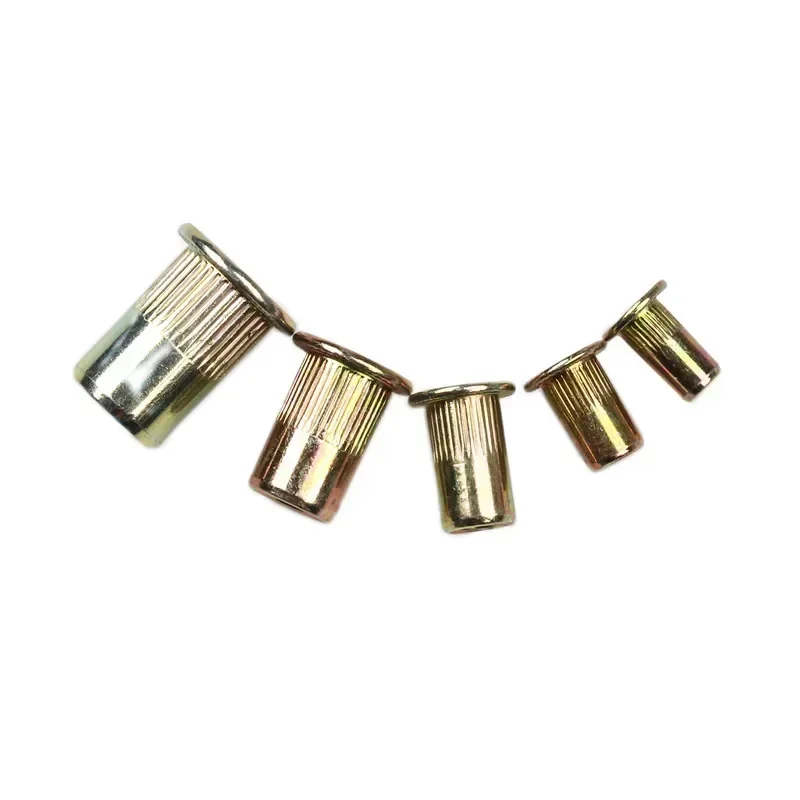 10/20 piezas M3 M4 M5 M6 M8 M10 tuercas moleteadas chapadas en Zinc Rivnut cabeza plana remache roscado inserto tuercas de remache