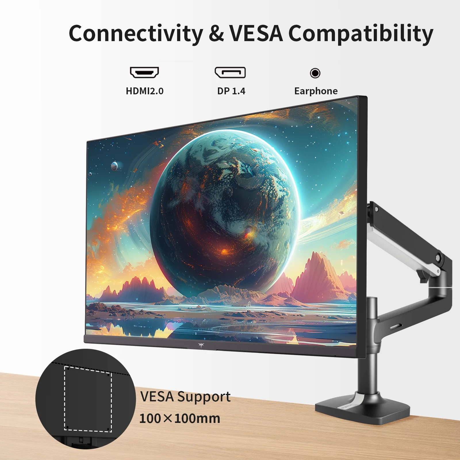 KTC H27T27 27 inch QHD 100Hz gamingmonitor 2560x1440 IPS snel paneelscherm 16:9 ELED 1 ms GTG-reactietijd 99% sRGB HDR10