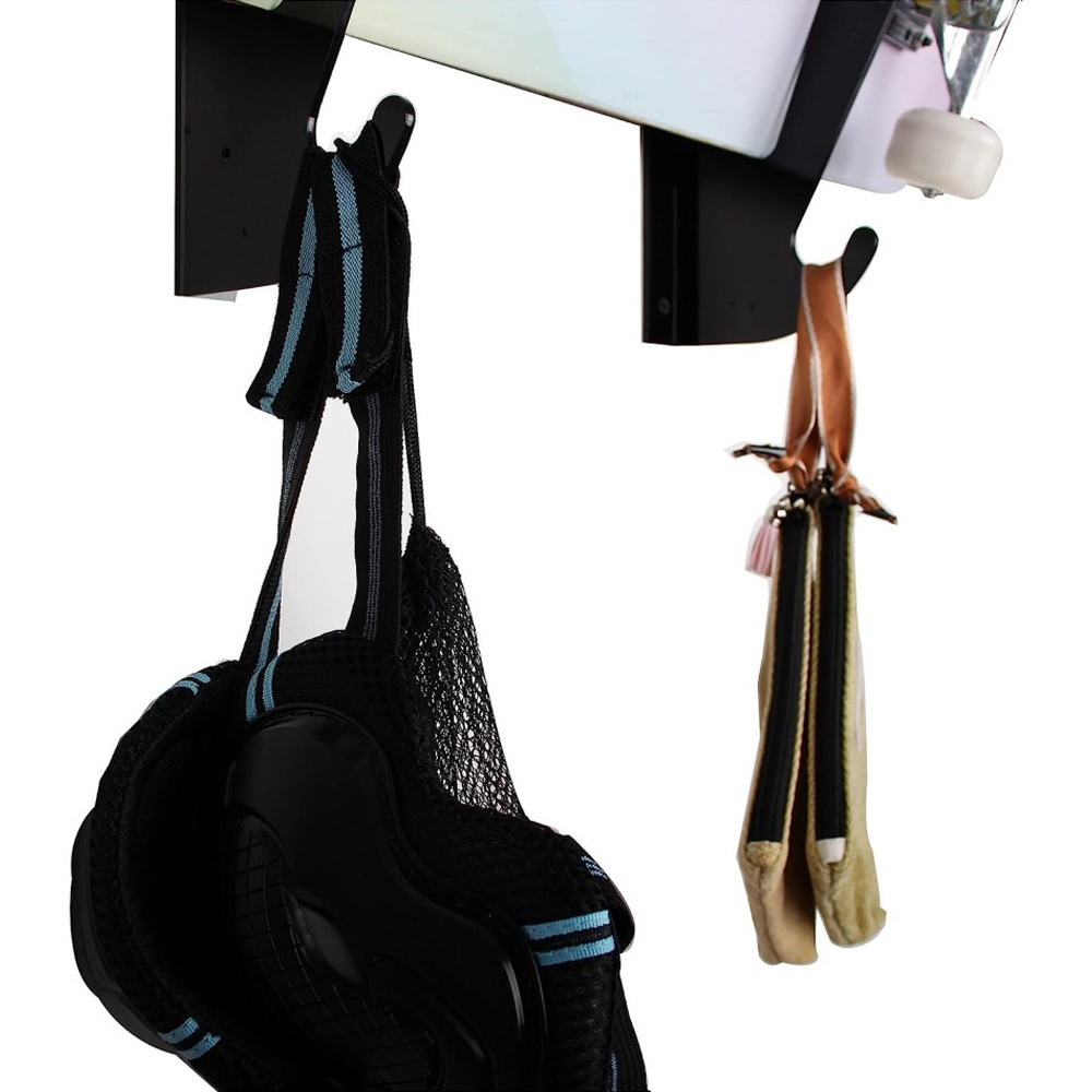 Horizontal Wall-montado Skate Hanger, armazenamento Rack, ganchos, Deck Display, 2pcs