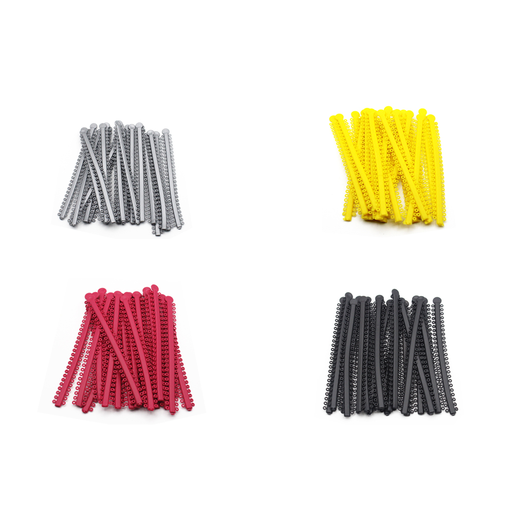 1000 Ties = 20 Sticks ทันตกรรมจัดฟัน Elastic Ligature TIES ที่มีสีสันสําหรับวงเล็บวงเล็บจัดฟัน Treatment