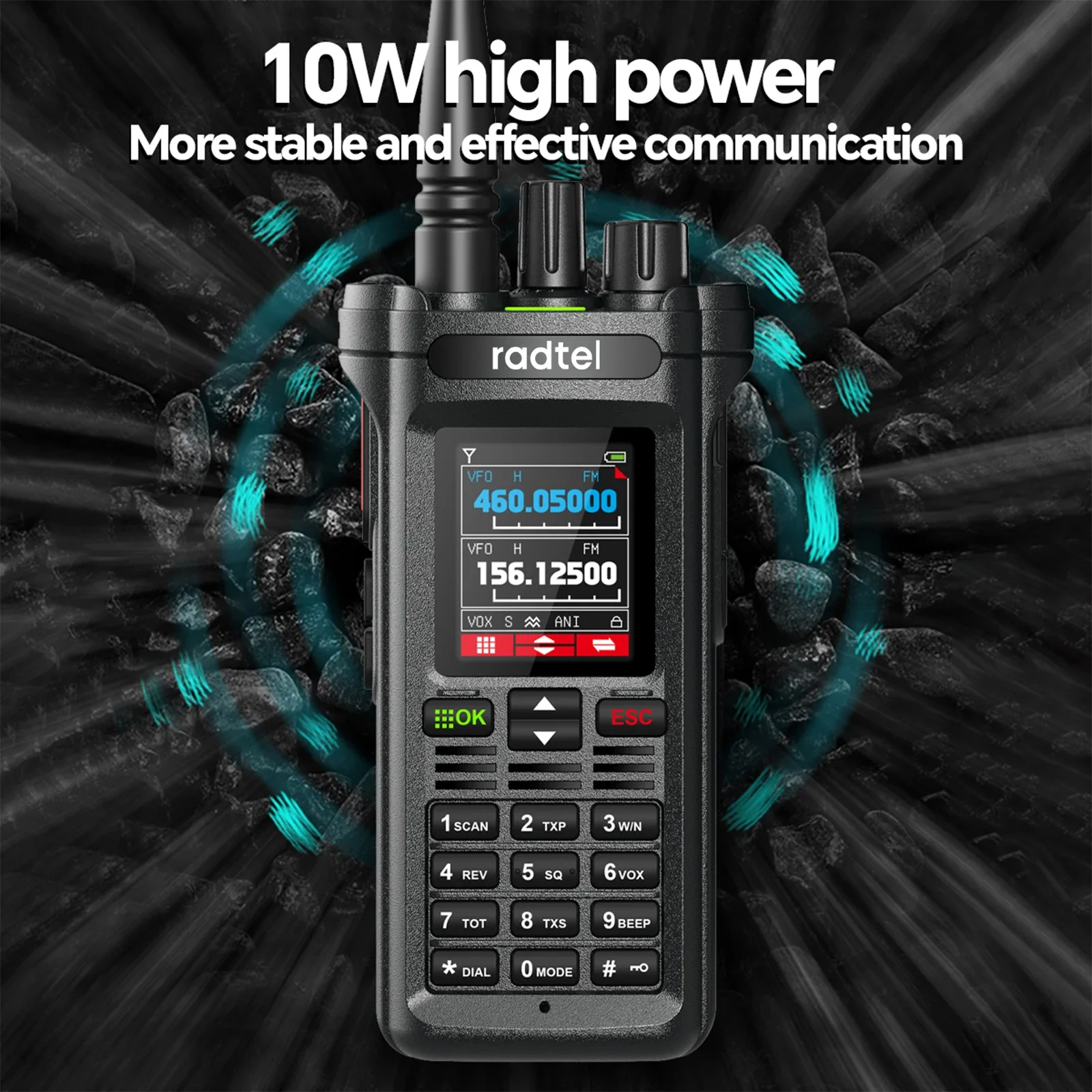 Radtel RT-751 10w 에어 밴드 워키 토키 듀얼 밴드 아마추어 햄 라디오 199CH HT USB-C 배터리 NOAA FM AM 양방향 라디오