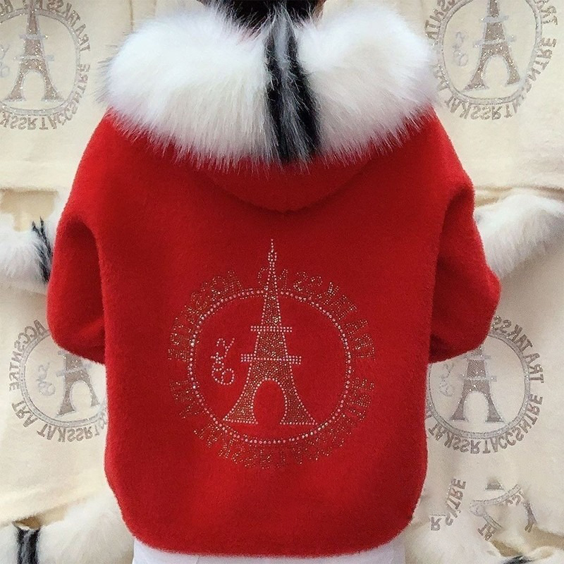 Outono e inverno novo quente cor sólida grosso com capuz imitação de pele de vison casaco com strass e gola de pele cardigan superior feminino