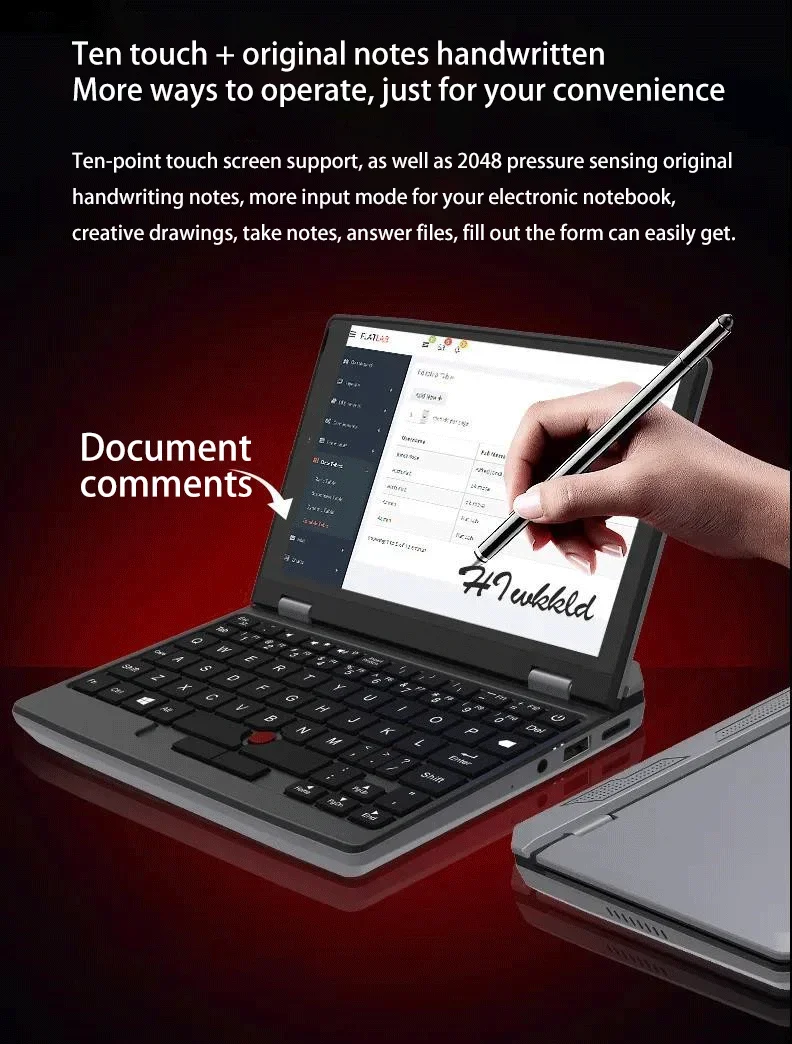 Mini laptop da 7 pollici N95 Notebook IPS Touch Screen Netbook portatile Win 11 Pro Mini PC Micro computer Bluetooth 4.2 16G 1TB