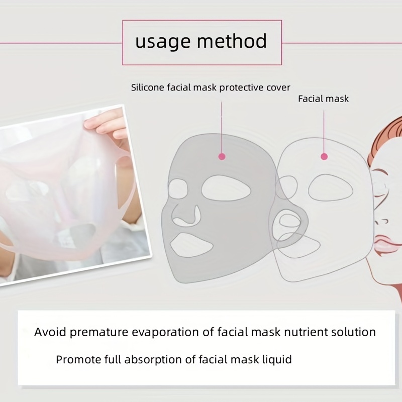 3D Silicone Mask Cover Fixed Mask Tool Ear Hanging Mask for Moisturizing Face Reusable Firming Facial Tool