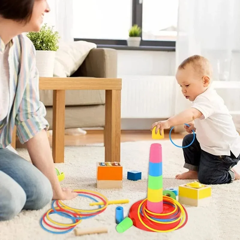 Kinder Outdoor-Spaß & Spielzeug Sport Kreis Ferrule gestapelte Schichten Spiel Eltern-Kind-interaktives Ferrule-Wurfspiel Kinder