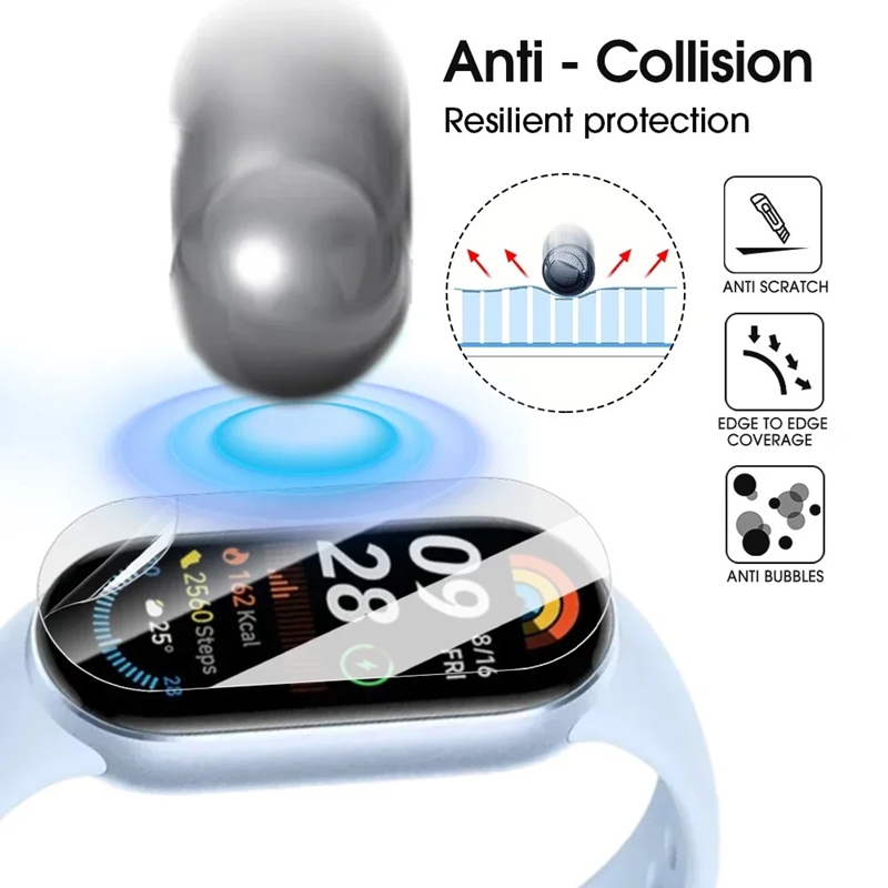1/3/5 pçs filme de hidrogel para xiaomi mi banda 9 8 7 claro hd capa completa protetor de tela para xiaomi mi banda 8 miband 9 filme sem vidro