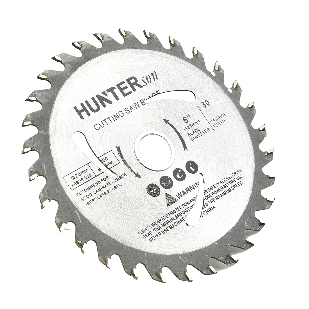 Disco da taglio per legno con lama per sega circolare da 5 "125 mm 30 denti Disco da taglio in metallo duro con foro da 20 mm Dischi per ruote con lama per sega per la lavorazione del legno